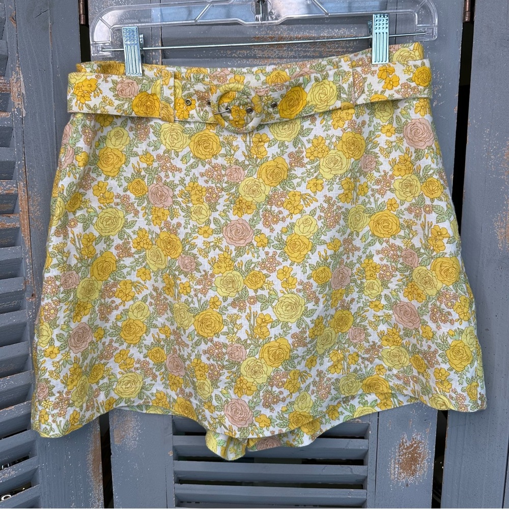 Faithfull The Brand Robina Top & Celia Skort Set Linen Garden Floral Sz 6 - Picture 10 of 16